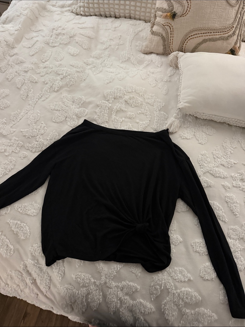 GAP Black Knot-Front Long Sleeve Top - Women